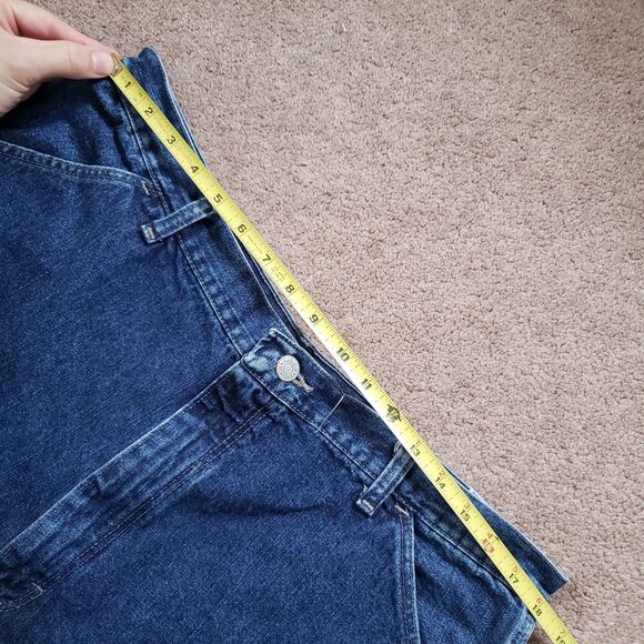 Vintage Y2K Wrangler Carpenter Shorts Size 38 Mens Baggy Medium Wash Jean Shorts - Picture 10 of 10